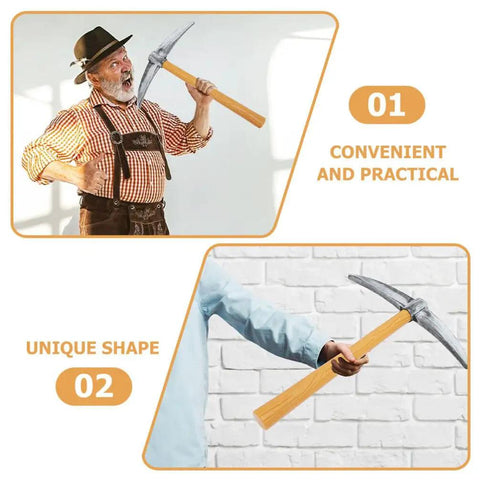 Decorative Fake Pickaxe Prop For Parties Cosplay And Events Lightweight Plastic And Foam Construction Realistic Look in use