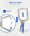 Beefy Heavy Duty C Clamp Set 15 Inch Face Clamp with Swivel Pads and Locking Vise Grip Pliers for wood and metal