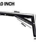 2 Pcs Adjustable Wall Mounted Triangle Folding Angle Bracket Shelf For Tools Black 10 Inch Garage Ready Space Saving Fold Up Bench