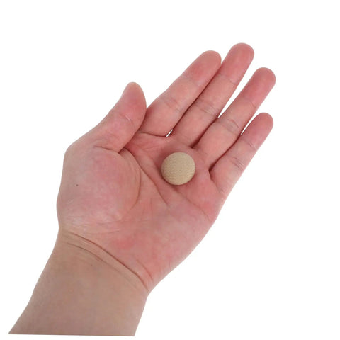Hand holding a beige snap rivet pin from the Beige Car Roof Headliner Repair Kit With Snap Rivet Pins And Retainers, Durable Quick Fix For Interior Ceiling, DIY Friendly No Tools Needed, Easy Headliner Reattachment For All Vehicles.