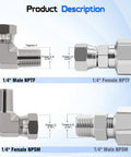 Super Handy 1/4 Inch Male NPTF To 1/4 Inch Female NPSM Ninety Degree Swivel Elbow Adapter Fitting Built Tough For Hydraulic Circuits And Makes Pipe Connections Easy In Your Workshop Or Garage Setup. 1/4 in steel swivel elbow fitting diagram