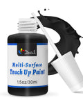 Perfect White Multi Surface Touch Up Paint Pen With Built-In Brush Fast Dry Water Based Acrylic Low Odor 1.5 Fl Oz Semi Gloss Finish For Walls Trim Doors Cabinets Wood Furniture And Appliances in 1.5oz bottle with black splash and open brush cap