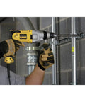 Beefy One Half Inch 10 Amp Hammer Drill With Pistol Grip And Dual Mode For Masonry Wood And Steel High Power Motor in use on wall