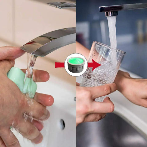 10 Pack Faucet Aerator Replacement Inserts With Rubber Washers M22 M24 in use, showing improved water flow and reduced splash.