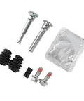 Top Tier Front Brake Caliper Guide Pin Kit With Heavy Duty Metal Slider Pins And Smooth Bushings For MK7 Service 2008 To 2022 OEM Match Replaces Part Numbers Like 113-1426X And D7110C So You Can Fix That Squeaky Rattling Noise And Keep Your Ride Safe On. metal pins, bushings, bolts
