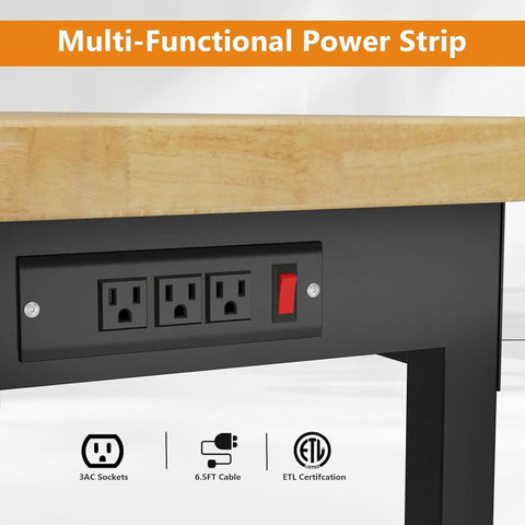 Knockout 48 Inch Rolling Work Bench With Secure Drawers, No Sweat Height Adjustments Handling Two Thousand Pounds, Built In Power Strip Straight Up Ready For Garage Tinkering Or Home Shop Builds