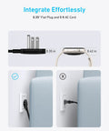 Road Tested Solid Power Brick And 67W Type C Charger Delivers PD Fast Charge With Six Outlets, showing flat plug and 5 ft AC cord.