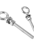 Heavy-Duty Marine Grade 316 Stainless Steel Lifting Eye Bolts Set With Nuts And Washers, Long Eyebolts For Boat Rigging, Includes M10x100 And M12x120, Corrosion-Resistant, Easy Install, Durable Industrial Hardware; stainless eye bolts with nuts