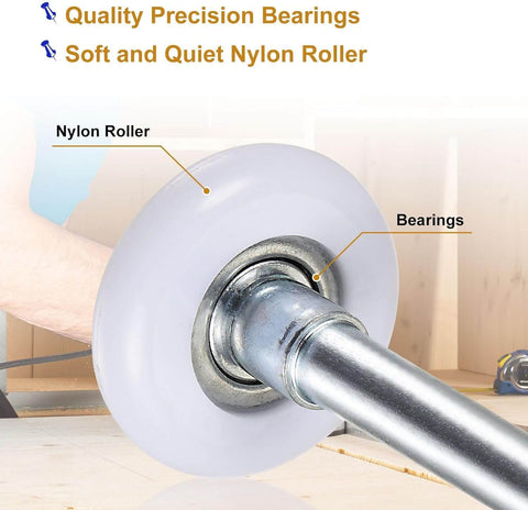 Two Pack 2 Inch Nylon Garage Door Rollers With 11 Ball Bearings And 6.2 Inch Stem For 2 Inch Tracks Quiet And Top Notch Durable Replacement