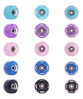 Eight Pack 82A Light Up Roller Skate Wheels 54x32mm With Bearings Installed Self Powered No Battery Required Luminous Quad LED Wheels