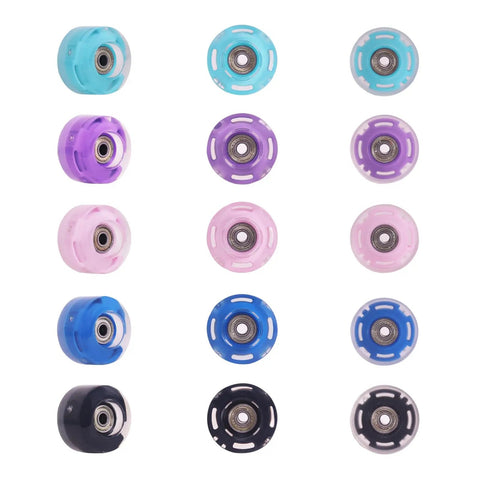 Eight Pack 82A Light Up Roller Skate Wheels 54x32mm With Bearings Installed Self Powered No Battery Required Luminous Quad LED Wheels