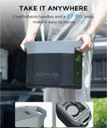 Person holding Delta 2 Smart Extra Battery 1024Wh LiFePO4 Expansion for Power Station Delta 2, lightweight design for portability.