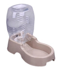 Set It And Forget It Gravity Pet Waterer Keeps Your Pooch Fully Hydrated With Large Capacity Plastic Bowl Featuring Non Slip Base And Whisper Quiet Auto Refill For Dogs And Cats In Beige.