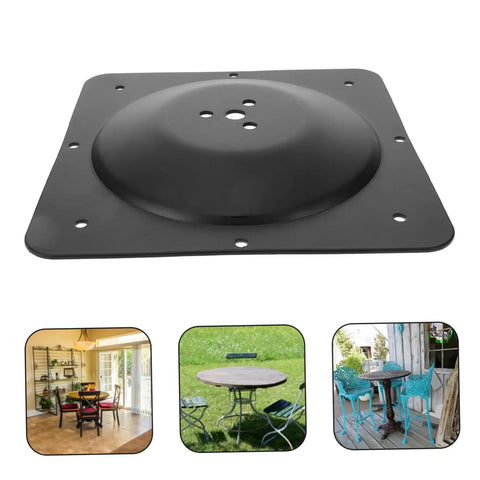 Hella Sturdy Heavy Duty Cast Iron Table Leg Mounting Plate Multi Connector, black, for stable furniture assembly.