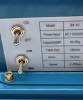 Control panel of 3 Jaw Rotary Welding Positioner Turntable With 2.5 Inch Mini Lathe Chuck 110V showing power settings and specifications.
