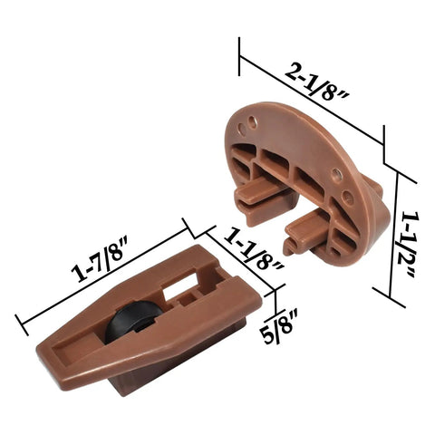 Heavy Duty Ball Bearing Drawer Slide Kit With Rock Solid Metal Backing For Smooth As Butter Cabinet Roll Upgrade Replacement Hardware Two Full Sets Ready For Easy Install Today, brown plastic stops and rails dimensions shown.