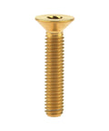 Badass Gr5 Titanium Countersunk Head Bolts M6 X 30 Millimeter Gold Anodized Finish Hex Socket Screws side view on white background
