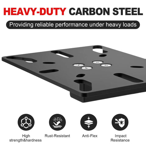 Heavy duty carbon steel base of Badass Rock Solid Wall Or Table Mount Vise And Grinder Station Adjustable Sliding Base.