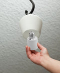 E27 Motion Sensor Lamp Holder With Remote Control, Hands Free Auto On Off Lighting, Adjustable Brightness Infrared Socket For Hallways, Garages, And Closets installed in white ceiling fixture
