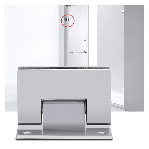 Soft Close Glass Shower Door Hinge Clip For 8-10mm Toughened Glass 90 Degree Frameless Stainless Steel Wall Bracket