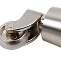 Close-up of a silver zinc alloy wheel from 4 Pack Swivel Cup Casters For Furniture 2.52 Inch Height Silver Zinc Alloy Heavy Duty Wheel Caster With Screws For Chairs Tables Desks And More Durable Furniture Casters.