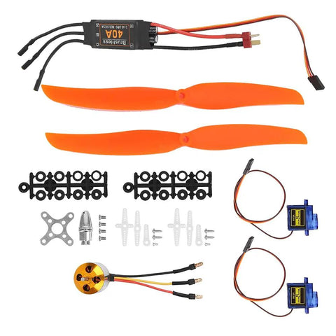1000KV Brushless Motor With 40A ESC, 9G SG90 Micro Servo And 1060 Propeller Kit For RC Planes, drones, DIY aircraft repairs