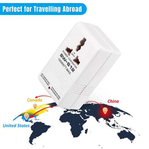 Dual Channel 110V To 220V Step Up And Down Voltage Converter For Travel Reversible 220V To 110V Compact Power Transformer