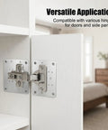 Stainless Steel Cabinet Hinge Repair Kit With 20 Door Hinges And 120 Screws for kitchen cabinets installation close-up