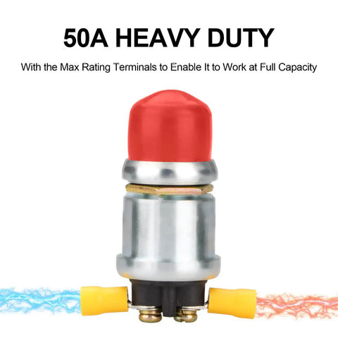 Waterproof Push Button Starter Switch 12V 24V 50A For Cars Boats Trucks And Tractors Engines With Neoprene Cover