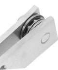 Close-up of heavy-duty stainless steel concealed pivot hinge for hidden bookshelf doors, showing smooth rotation mechanism.