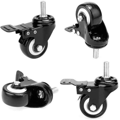 Heavy Duty Steel Plate Casters Five Pack 22Mm Universal Swivel Ball Wheels showing four caster wheels with steel brackets.