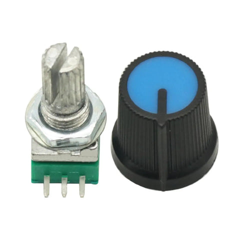 10K Potentiometer Rotary Potentiometer Kit 10 Pieces 3 Pin Linear B Type With Knobs for DIY Audio Guitar Amp close-up view