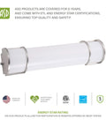 LED 24 Inch Vanity Light Bar With 3 CCT Dimmable Lighting, Energy Star and ETL Listed, 25W 1950 Lumens, Nickel Finish