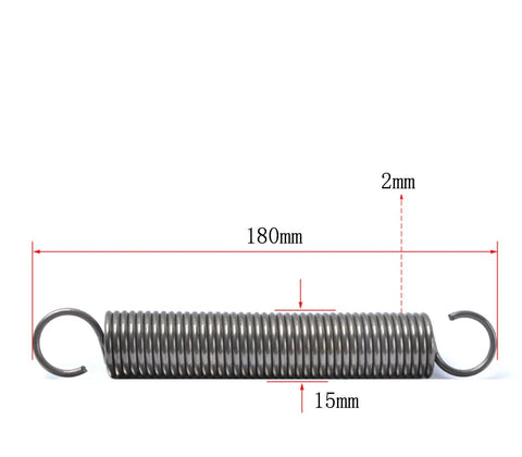 Heavy Duty Stainless Steel Extension Springs, Twin Pack Dual Hook Tension Coils With Dang Sturdy S Shape Ends, 180mm length.