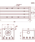 Technical drawing of Dual Linear Rail Guide Ballscrew SFU1605 Kit with dimensions in millimeters for CNC use