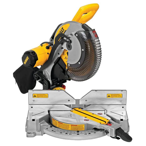 Miter Saw With Double Bevel And Compound 12 Inch Blade 15 Amp Power For Real Worksite Tough Precision Cuts Crown Molding And Base Moldings Tall Sliding Fences Support Six And Five Eighths Inch Crown And Six And Half Inch Base DWS716