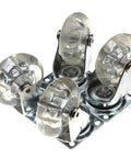 4 Pack Transparent Pu Replacement Caster Wheels For Office Chairs Sofas And Trolleys Slick Rolling Swivel Treads close-up on smooth glide design