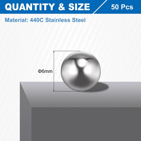 6mm Bearing Balls Set 50 Pcs 440C stainless steel precision balls G10 high accuracy for bearings bicycles casters
