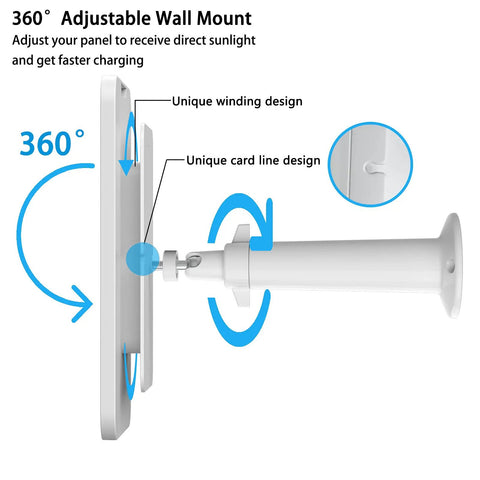 360° adjustable wall mount for 4W Solar Panel Charger For Outdoor Security Camera No Battery Or Power Brick Needed IP65 Weatherproof.