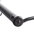 Close-up of the end of Heavy Duty Metal Poly Tubing Dispenser Rack Built Tough For Up To 12 Inch Wide Rolls Scratch Resistant Black Industrial Finish.