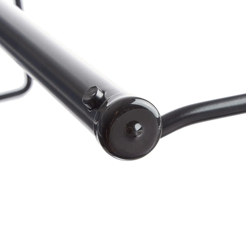 Close-up of the end of Heavy Duty Metal Poly Tubing Dispenser Rack Built Tough For Up To 12 Inch Wide Rolls Scratch Resistant Black Industrial Finish.