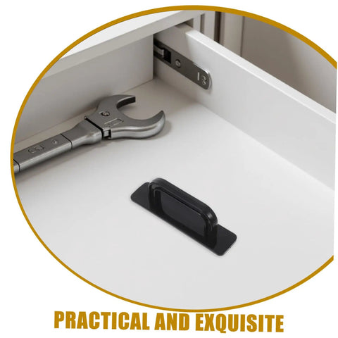 Self Adhesive Cabinet Handles No Drill Stick On Pulls For Drawers Wardrobe Glass Doors And Furniture Organization 5 Pairs Black Durable