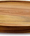 10 Inch Acacia Wood Lazy Susan Organizer Turntable For Cabinet And Pantry, Rotating Tray with Natural Wood Grain