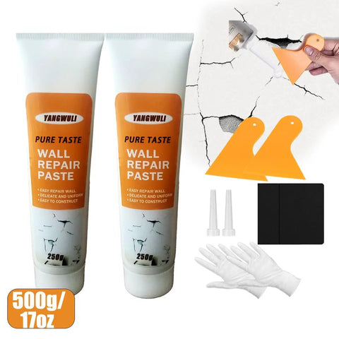Drywall Repair Kit Set For Wall Cracks And Holes 2 Pack Spackle Paste With Scraper Sandpaper And Putty Knife