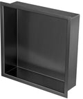 12x12 Inch Brushed Stainless Steel Shower Niche Recessed Caddy Bathroom Shelf Insert Fits 11x11 Wall Opening, Rustproof