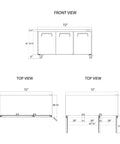 Front and top views of 72 Inch 3 Door Undercounter Commercial Refrigerator Packing 16 6 Cubic Feet Of Cooling Space Built Hard As Nails.