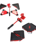 Heavy Duty Furniture Lifter And Slider Set With 360 Swivel Wheels, No Sweat Appliance Moving Aid Up To 660 Pounds, smooth red gliders and lifting tool.