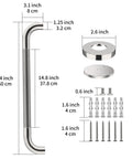 2 Pack 24 Inch Anti Slip Shower Grab Bars Knurled Stainless Steel Chrome Hand Rail For Bathroom Safety And Senior Support Durable Handicap Bath Handles 1.25 Inch Diameter Easy Install with mounting hardware