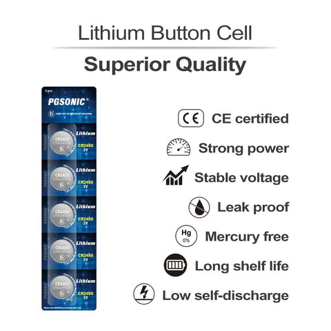 Revamp Your Daily Gear With These Killer Cr2450 Battery Packs Dishing Out Rock Solid Three Volt Lithium Juice That Keeps Leaks And Mercury Locked Down Super Tight For Fobs And Scales - 5 pack of CR2450 lithium button cells.