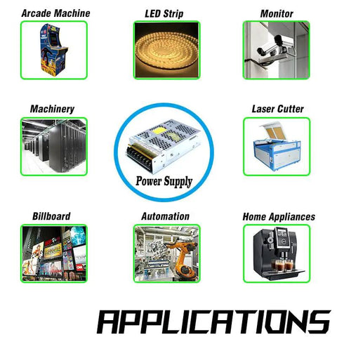 Switching Power Supply With Triple Output 5V 8A 12V 7A 24V 5A 110V 220V Input applications for various devices